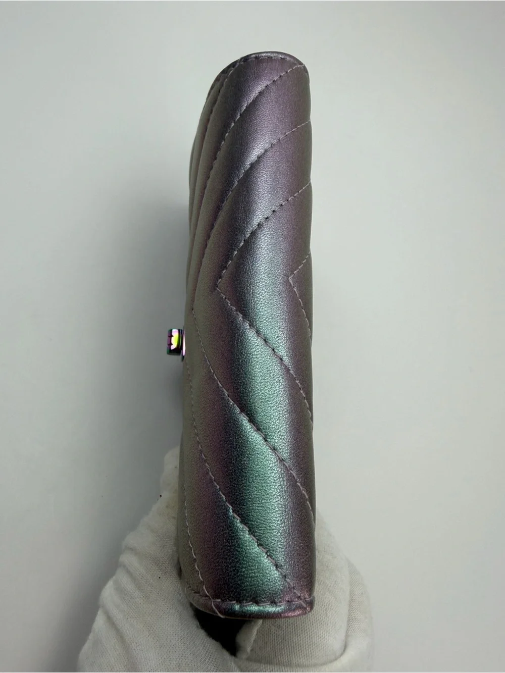 CHANEL Iridescent Chevron Quilted Wallet - Picture 6 of 13